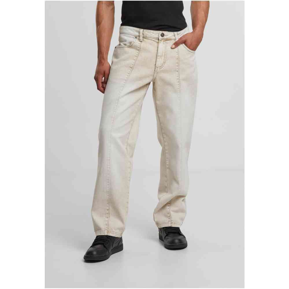 Urban Classics - Wide Leg Denim With Dividing Seams Hose gerades bein - Weiß